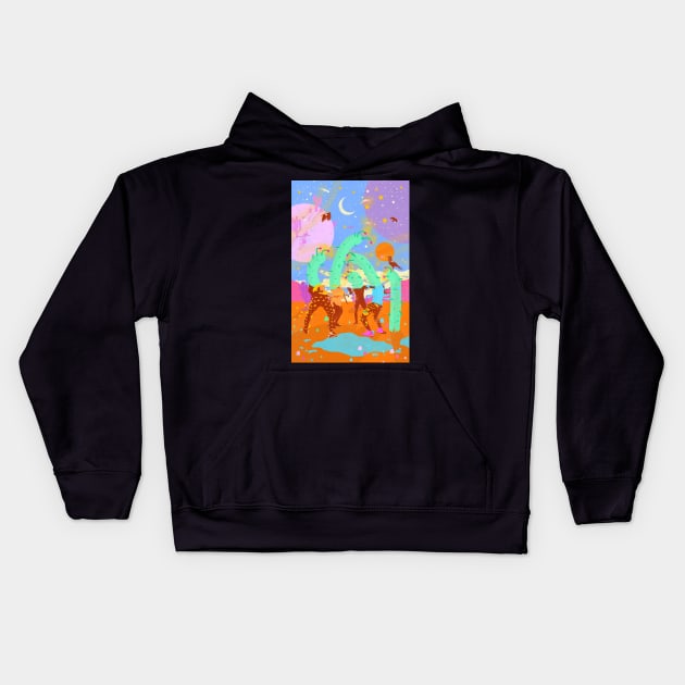 PLANETARY PARTY Kids Hoodie by Showdeer